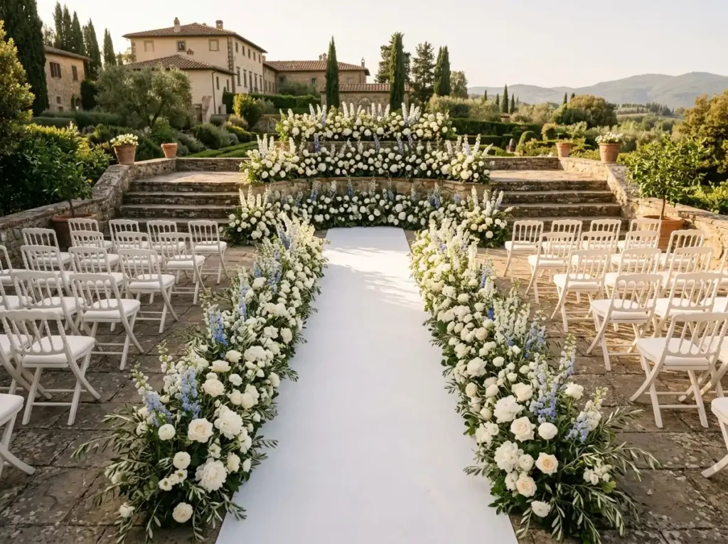 Garden Rose Terrace Walk Inspiration Inspired b Garden rose terrace wedding cere…