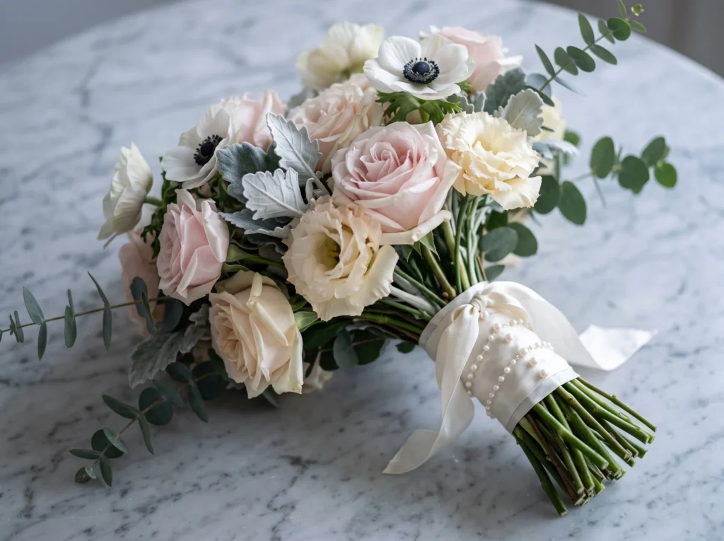 Moonlight Pink Elegance Inspiration Soft moonli Bridal bouquet with roses K