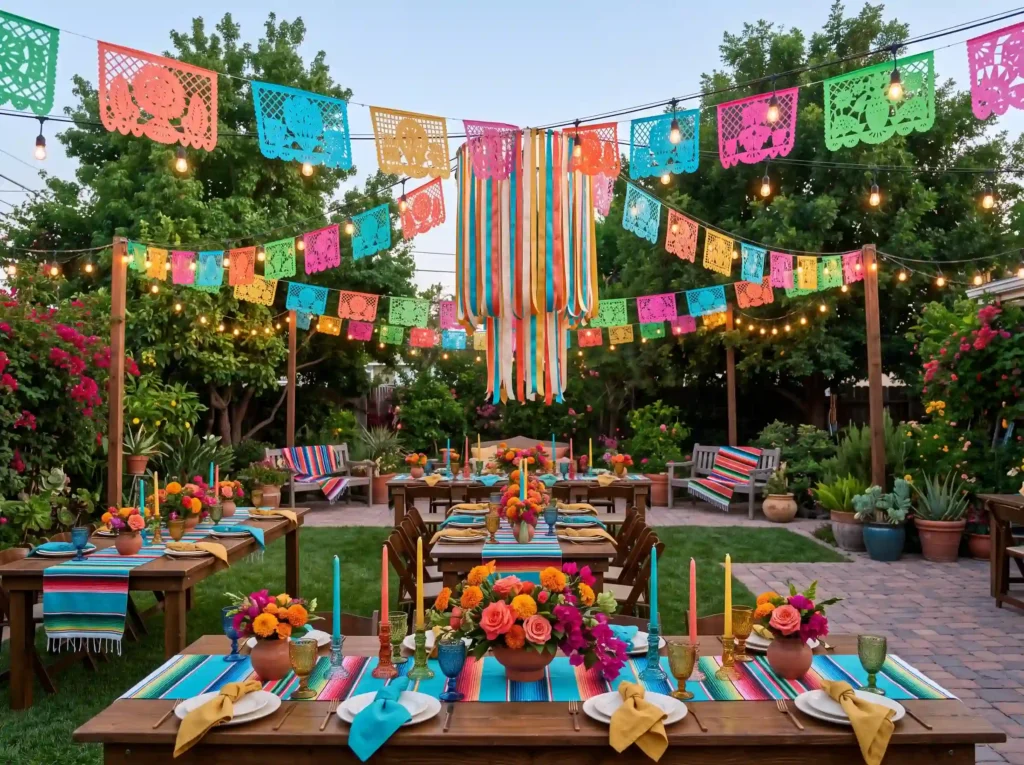 Colorful Fiesta Garden Inspiration A lively rec Fiesta garden reception decorations K