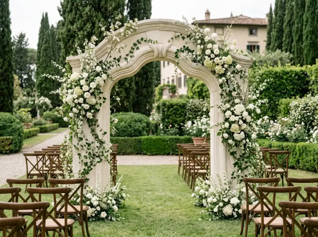 Stone arch with flowers