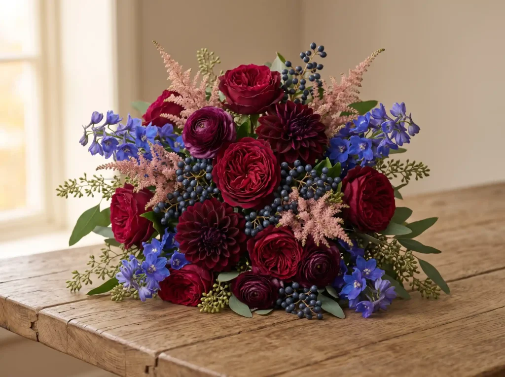 Opulent Jewel Harvest Inspiration Inspired by o Jewel tone bouquet with berries K
