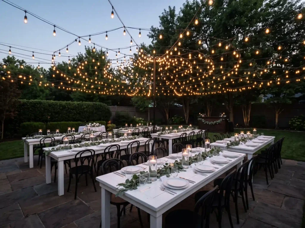 Moonlit Minimalist Reception Inspiration A soph Minimalist reception beneath str… K