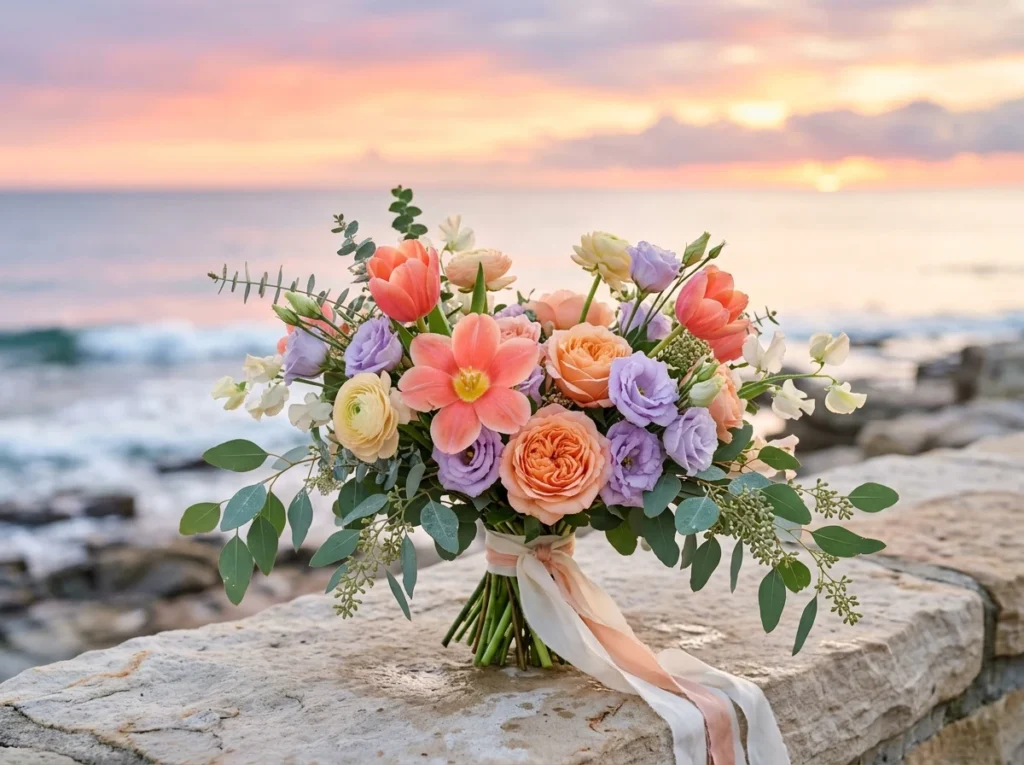 Coastal Sunrise Bouquet Inspiration Early morni Coastal Sunrise Bouquet