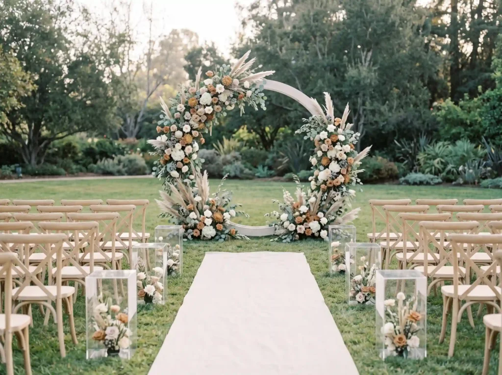 Frosted Orchard Elegance Inspiration Inspired b Wedding ceremony broken circle arch