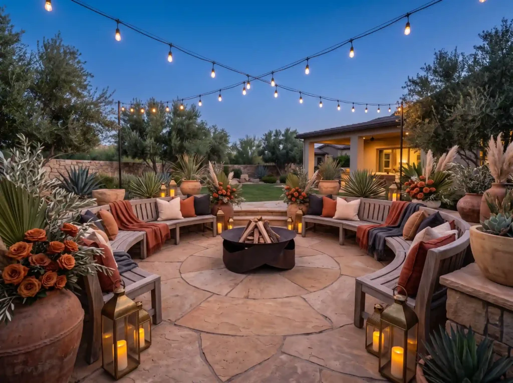 Sunset Bonfire Courtyard Inspiration Inspired b Sunset bonfire courtyard lounge K