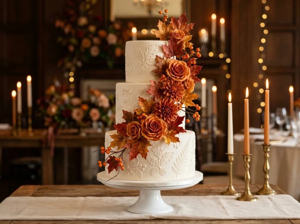 15 Small Fall Wedding Cakes for an Intimate Autumn Celebration