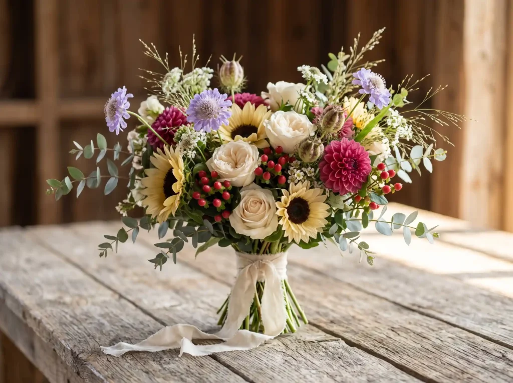 Wild Meadow Romance Inspiration The carefree bea Wild Meadow Romance bouquet K