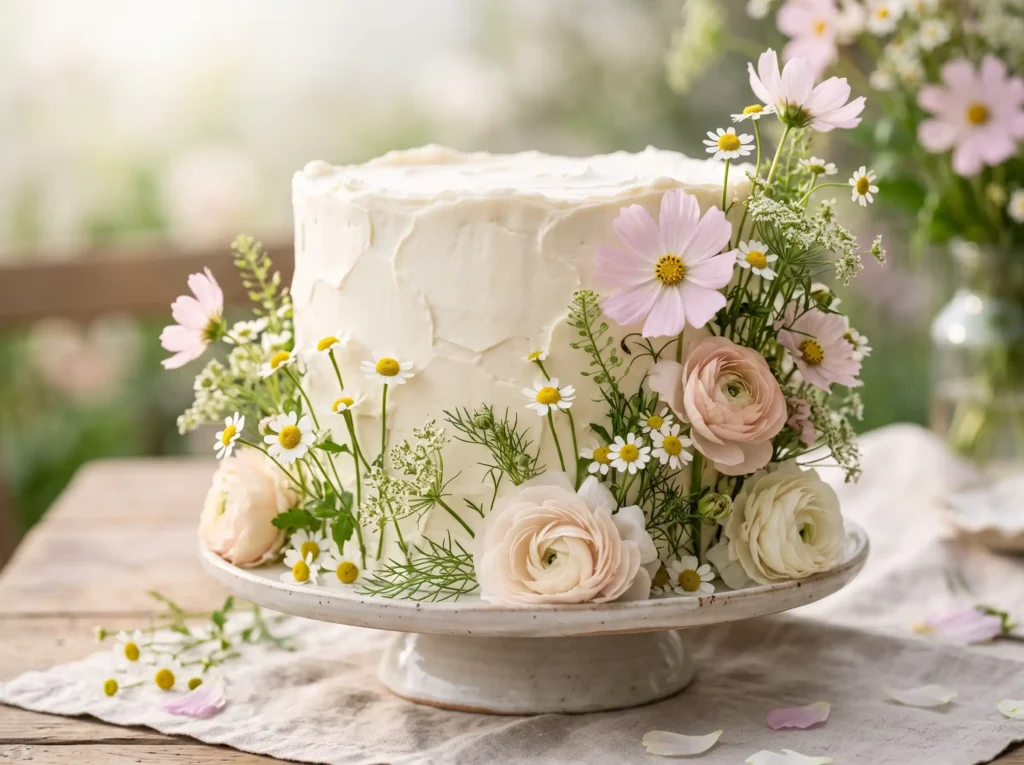 Wild Meadow Romance Cake Inspiration Fresh picke Wild Meadow Romance Cake K