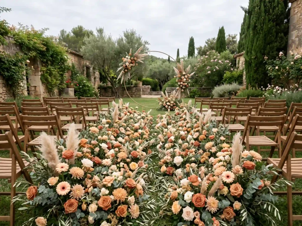 Soft Terracotta Floral Meadows Inspiration Medit Terracotta floral meadows ceremony K