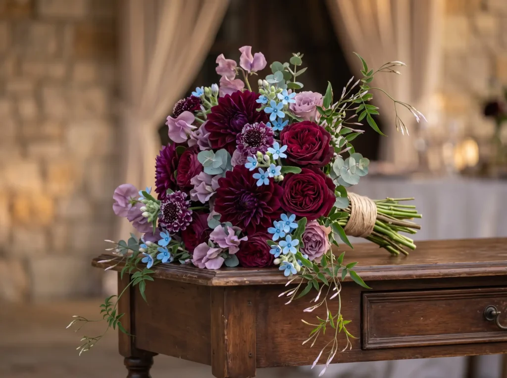 Midnight Plum Elegance Inspiration Inspired by t Plum dahlias merlot roses tweedia