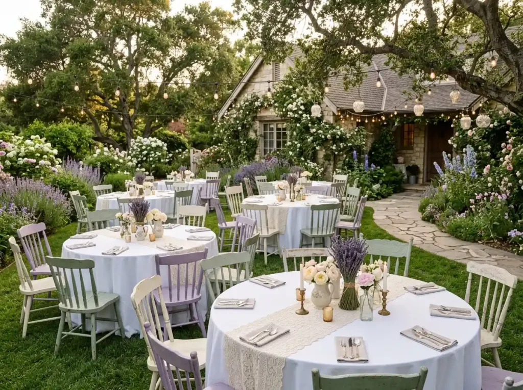 Lavender Cottage Celebration Inspiration English Cottage celebration with lavende…