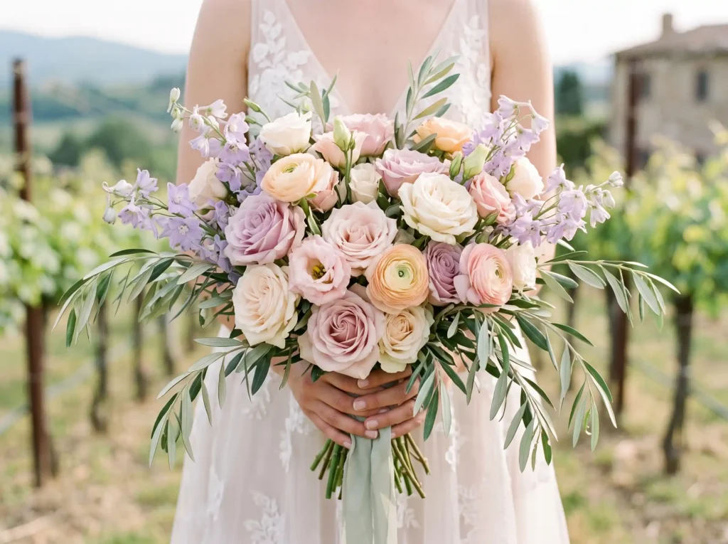 Lavender Orchard Bloom Inspiration Romantic orch Lavender orchard bloom bouquet K