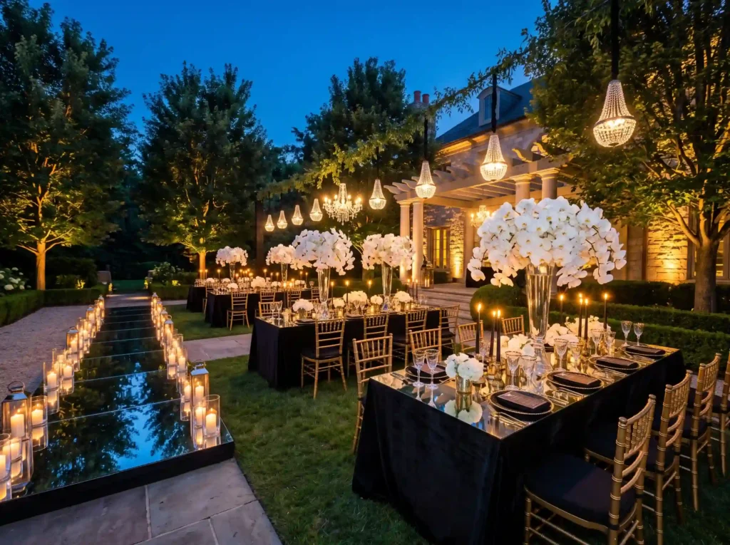 Backyard gala with black tie