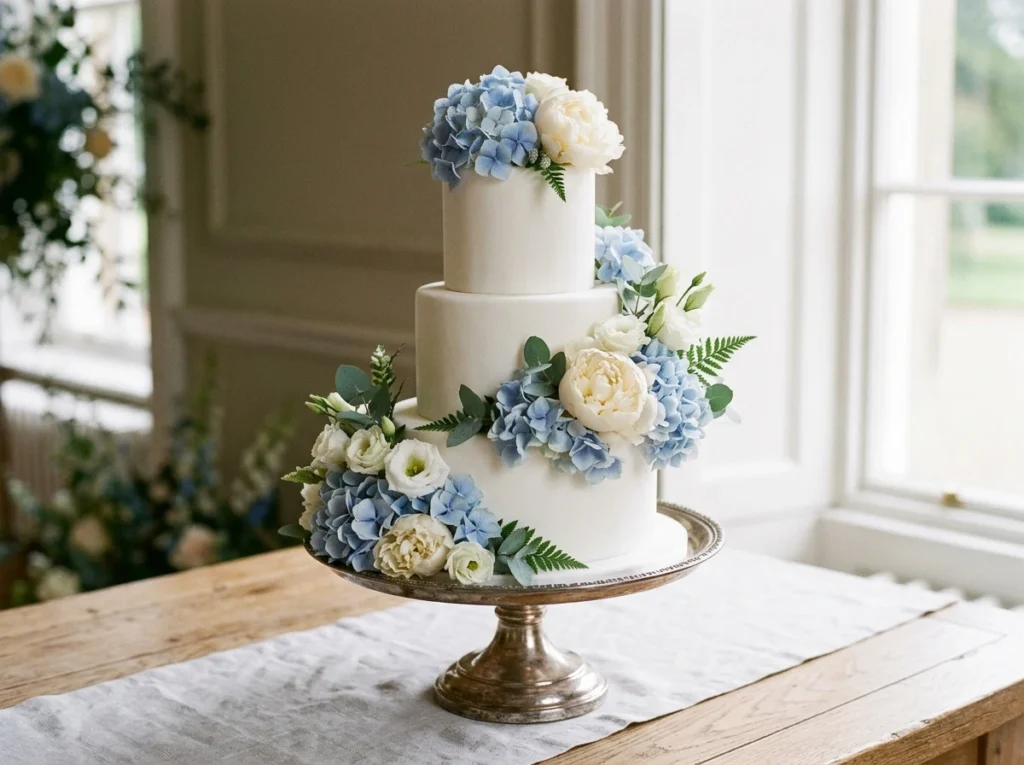 Blue Hydrangea Manor Cake