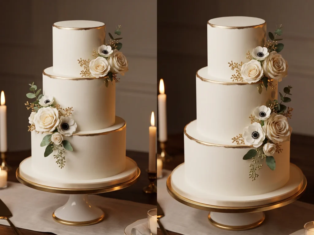 Champagne gold modern bloom cake