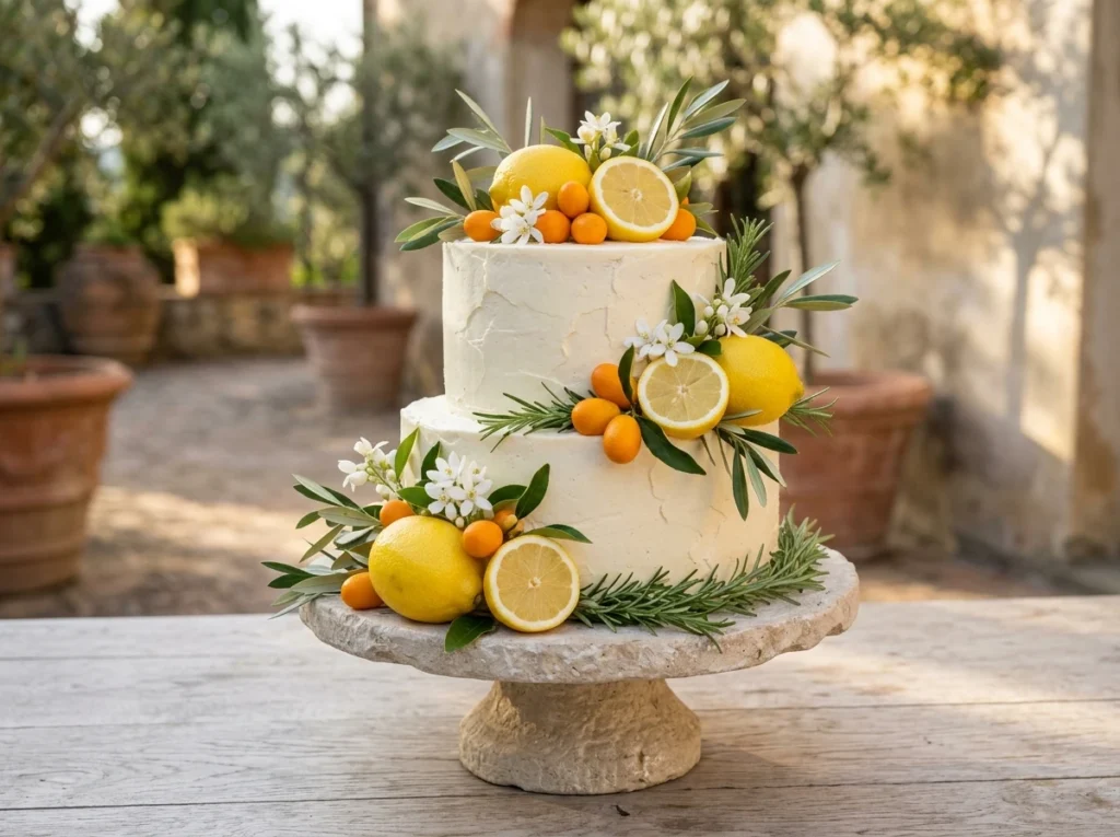 Citrus bloom cake with lemons