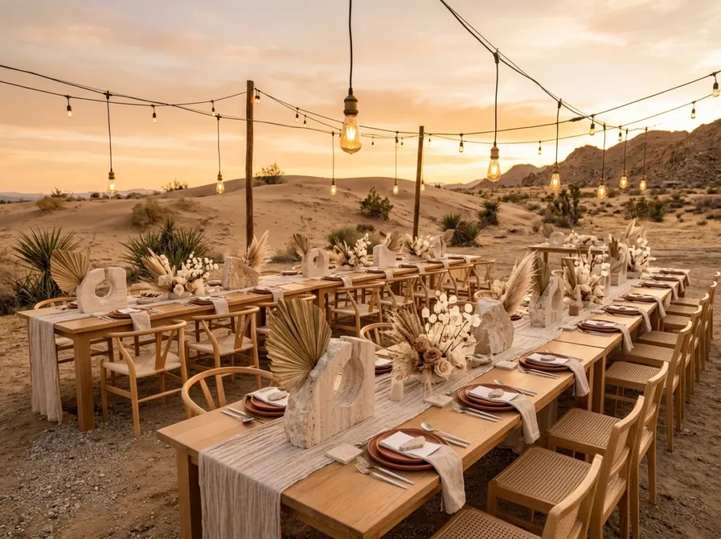 Desert modern wedding reception