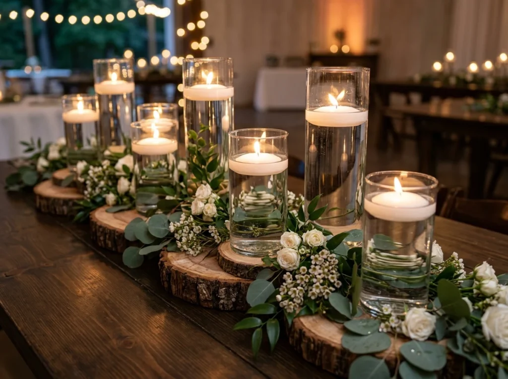 Floating forest light tablescape