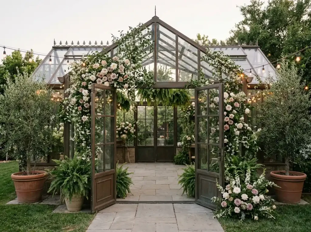 Greenhouse wedding venue empty
