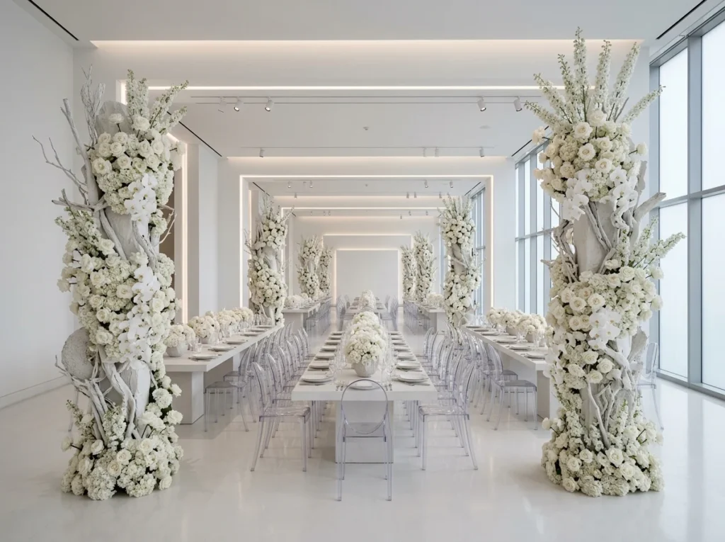 Monochrome luxe gallery reception
