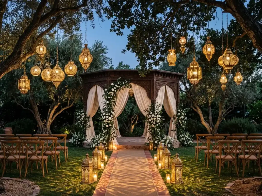 Moroccan Lantern Garden wedding