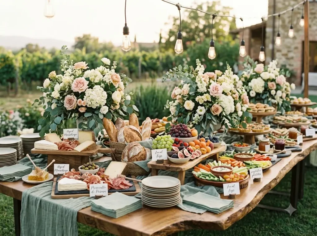Contem Decorated wedding buffet table h…