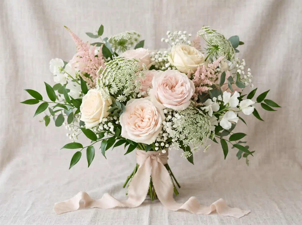 Blush Garden Romance Inspiration Inspired by tim Bridal bouquet with garden roses