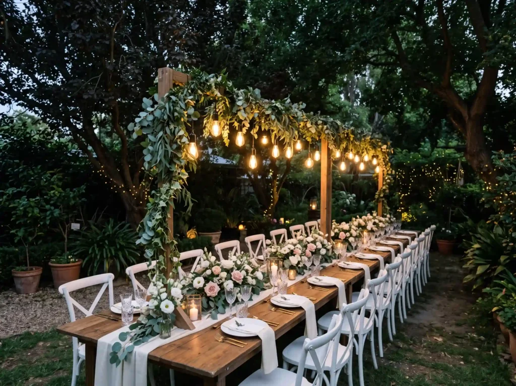Candlelit Treehouse Table Inspiration A magical Table beneath trees for dinner