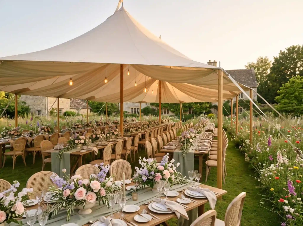 English Garden Sailcloth Canopy Inspiration A re Sailcloth tent garden reception K