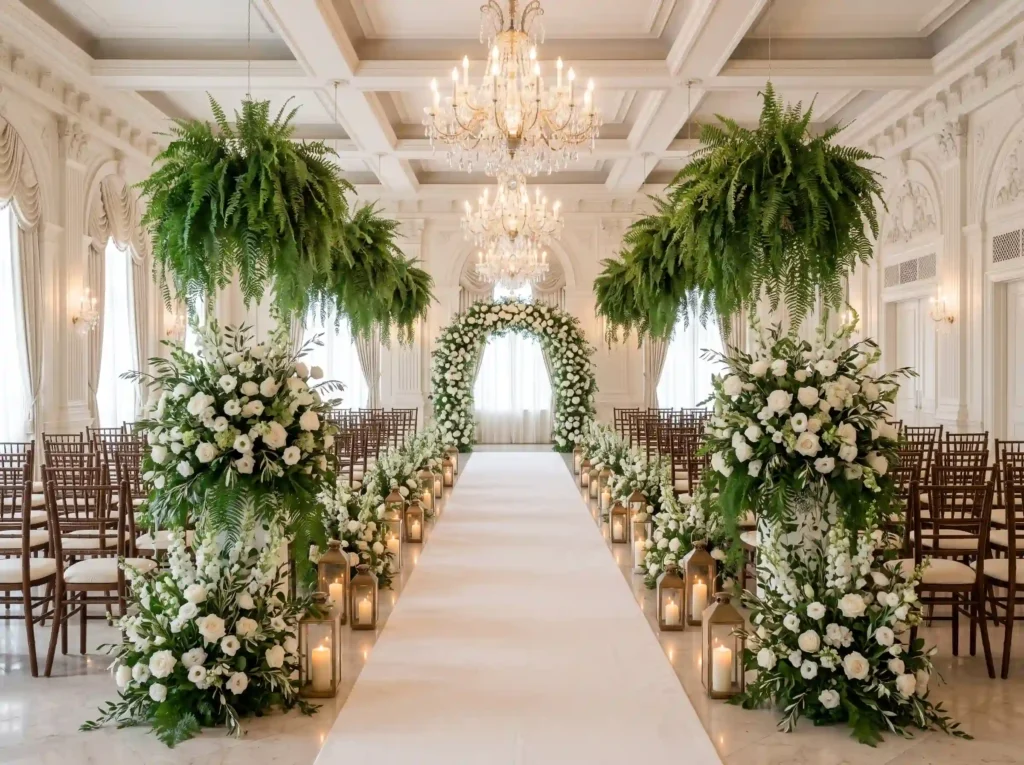 Garden Aisle Grandeur Inspiration Inspired by ti Luxury wedding ceremony aisle de…