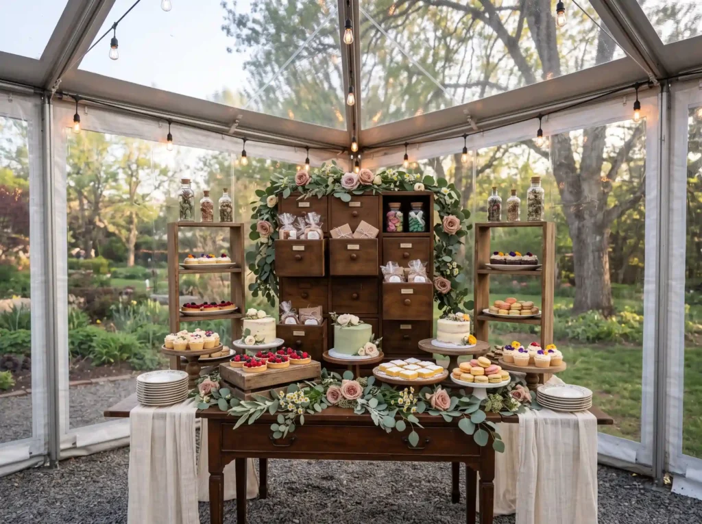 Garden Apothecary Dessert Conservatory Inspirati Garden dessert bar display K