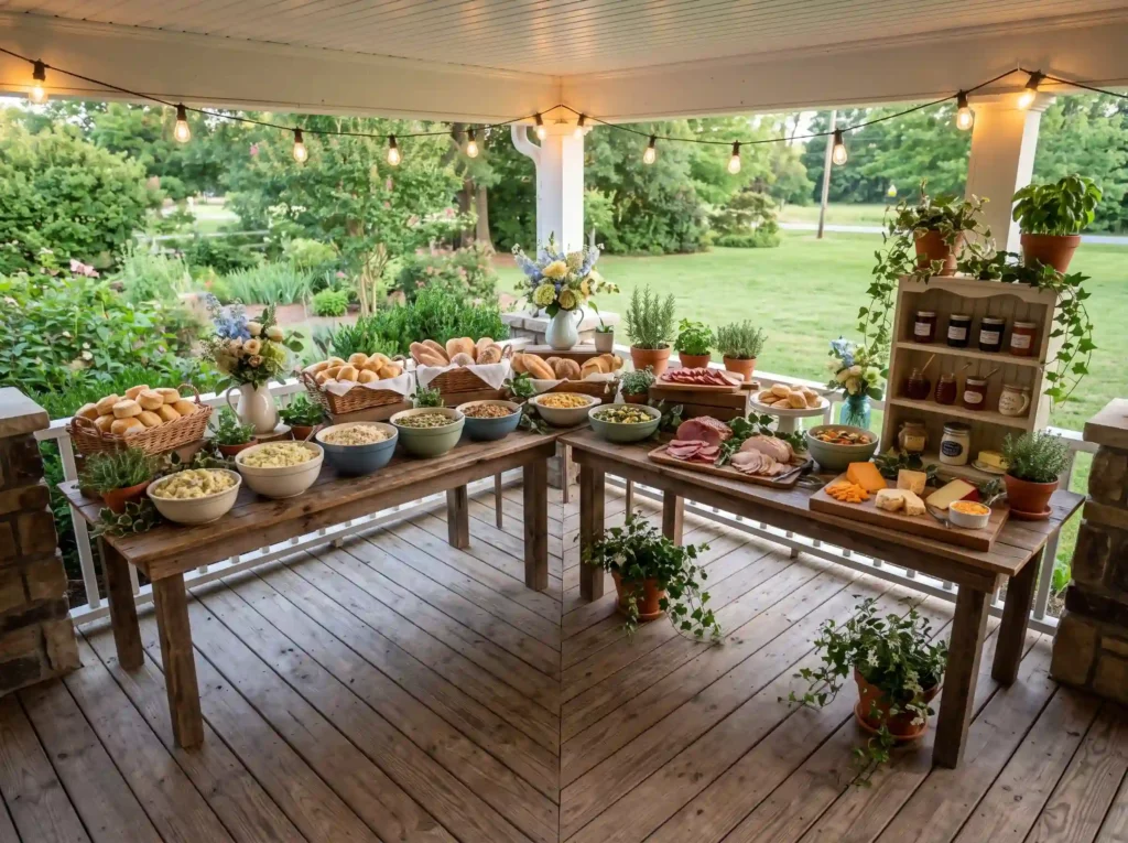 Porch Picnic Supper Inspiration This buffet capt Porch picnic supper buffet K