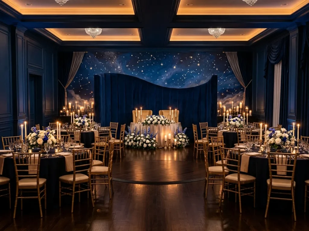 13 Blue Winter Wedding Theme Ideas for 50 Guests