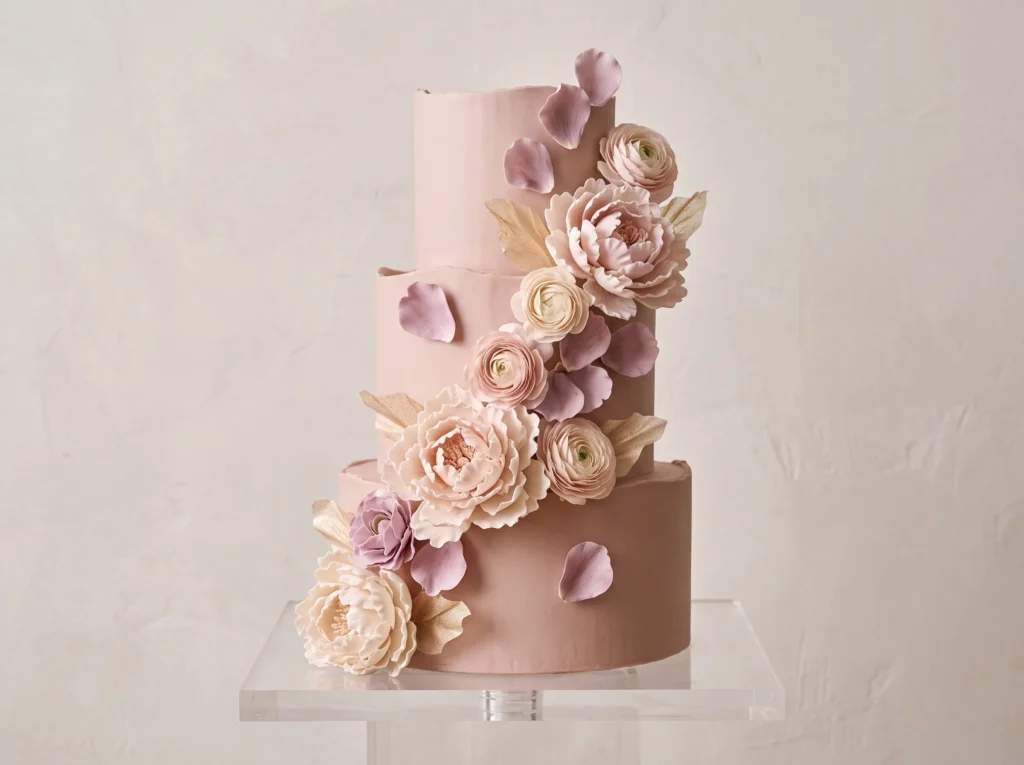 Sculpted Blush Petal Cake Inspiration This desig Blush petal cake design K