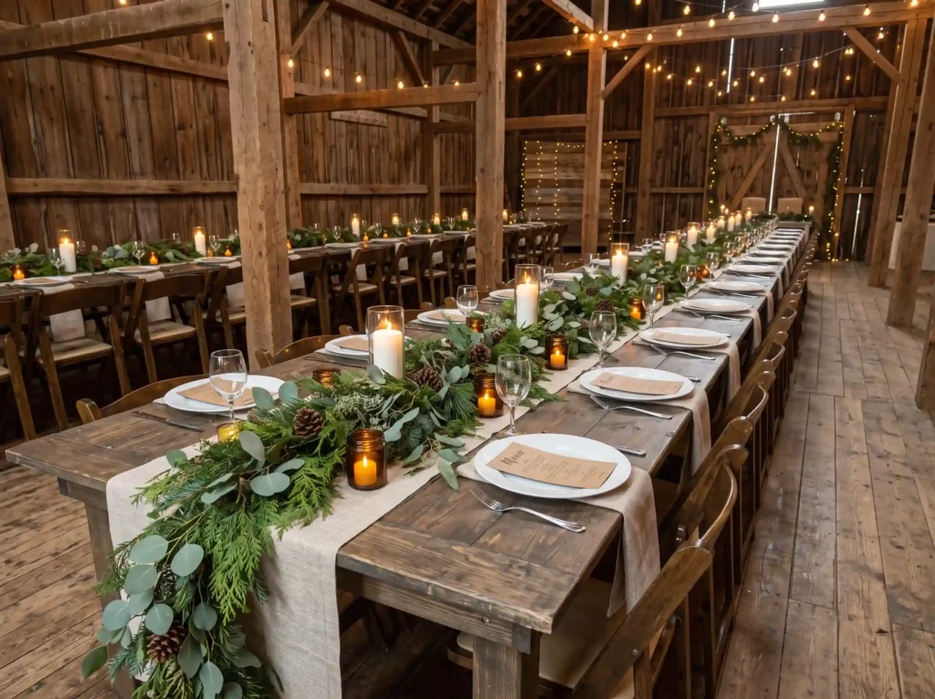 Snowy Barn Table Runner Inspiration A single abu Snowy barn table runner K