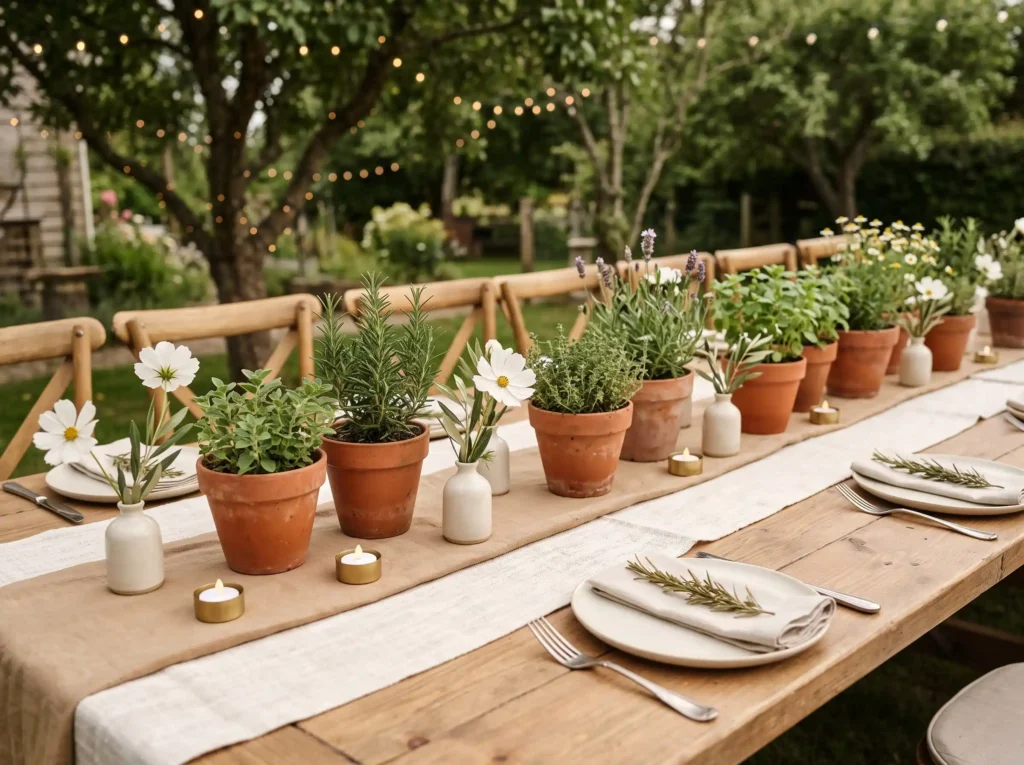 Terracotta Herb Pot Centerpieces Inspiration Ins Terracotta herb pot wedding cent…