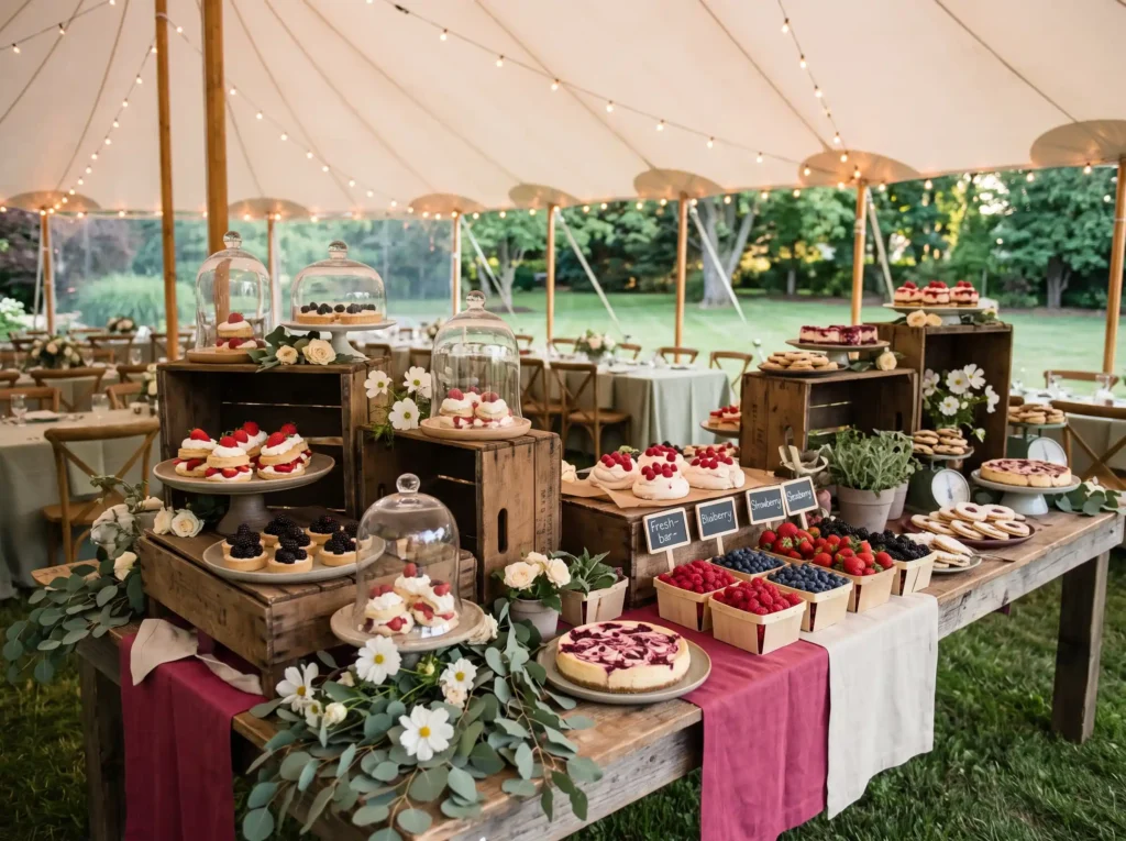 Berry Market Dessert Tent Inspiration Taking ins Berry market dessert tent display