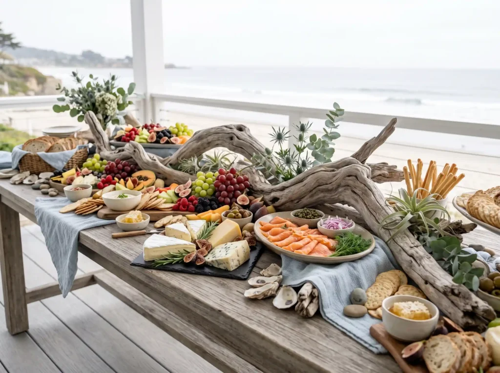 Coastal Pearl Graze Inspiration A luxurious coas Coastal wedding grazing table K