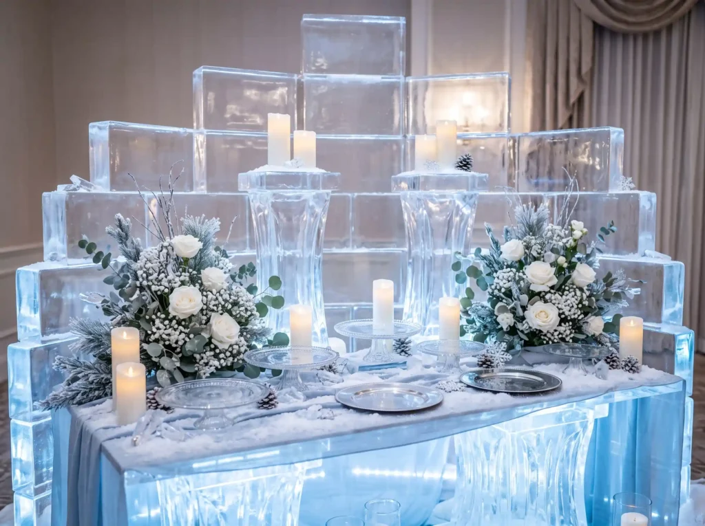 Faux Ice Castle Dessert Table Inspiration Inspir Faux ice castle dessert table