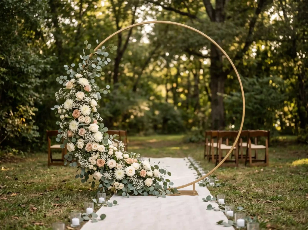 Gold Hoop Floral Altar Inspiration A thrifted ci Gold hoop floral altar K