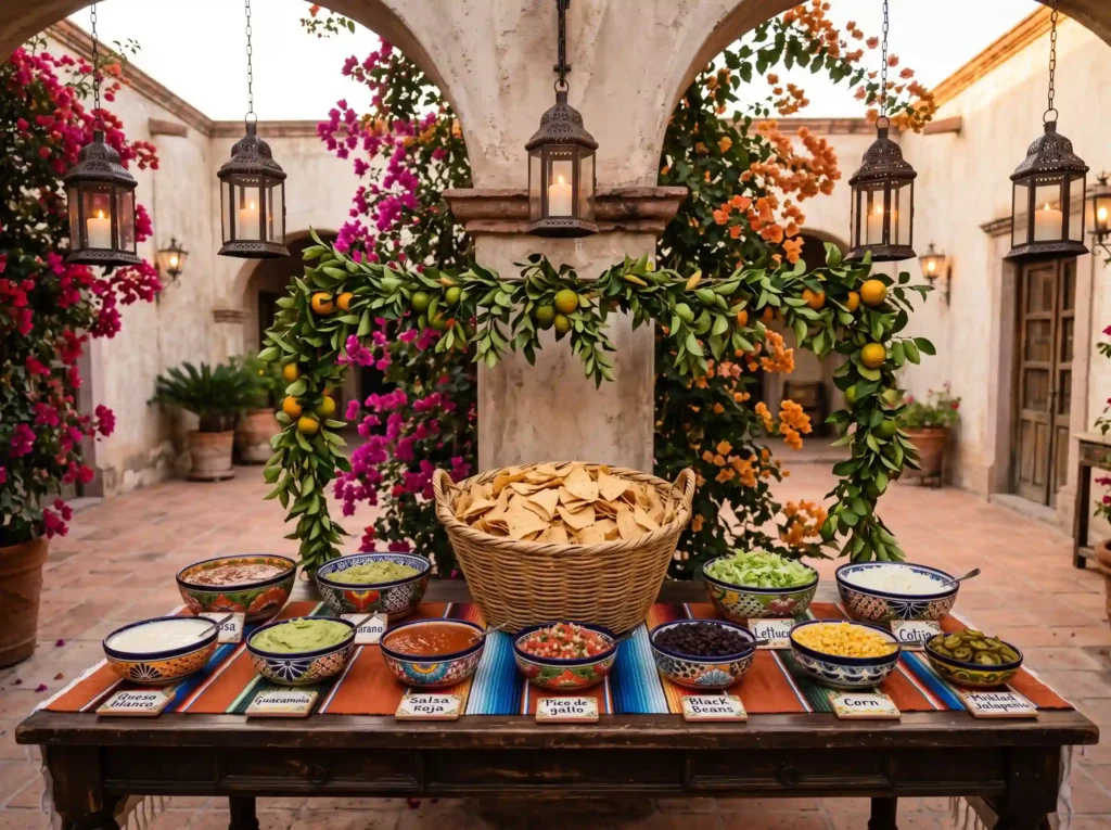 Mexican Hacienda Nacho Station Inspiration A rom Hacienda nacho station food display