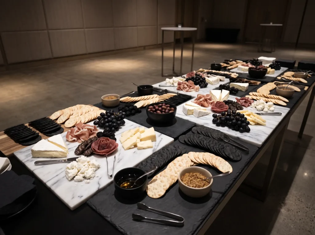 Modern Monochrome Luxe Inspiration Contemporary Monochrome charcuterie installat… K