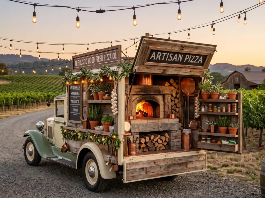 Rustic Wood Fired Pizza Wagon Inspiration Family Wood fired pizza truck K