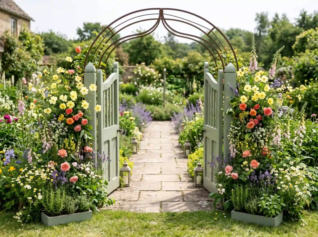 Wildflower Cottage Gate Inspiration A charming c Wildflower cottage garden entrance K