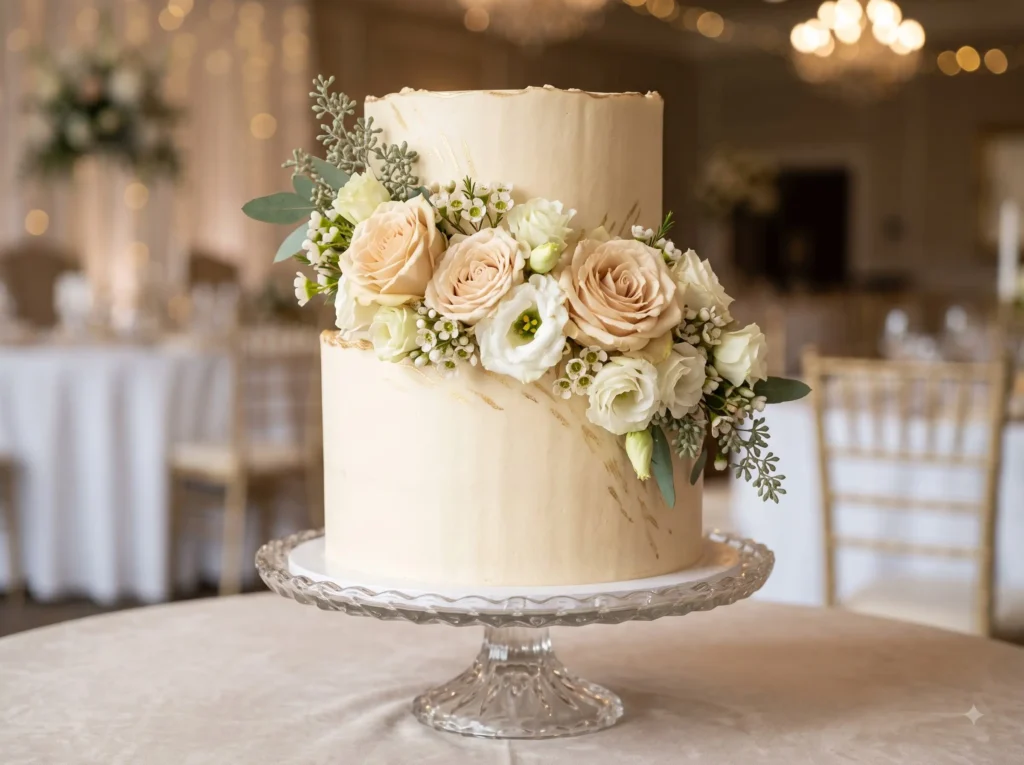 Champagne Rose Elegance Inspiration Soft champag Champagne rose wedding cake design