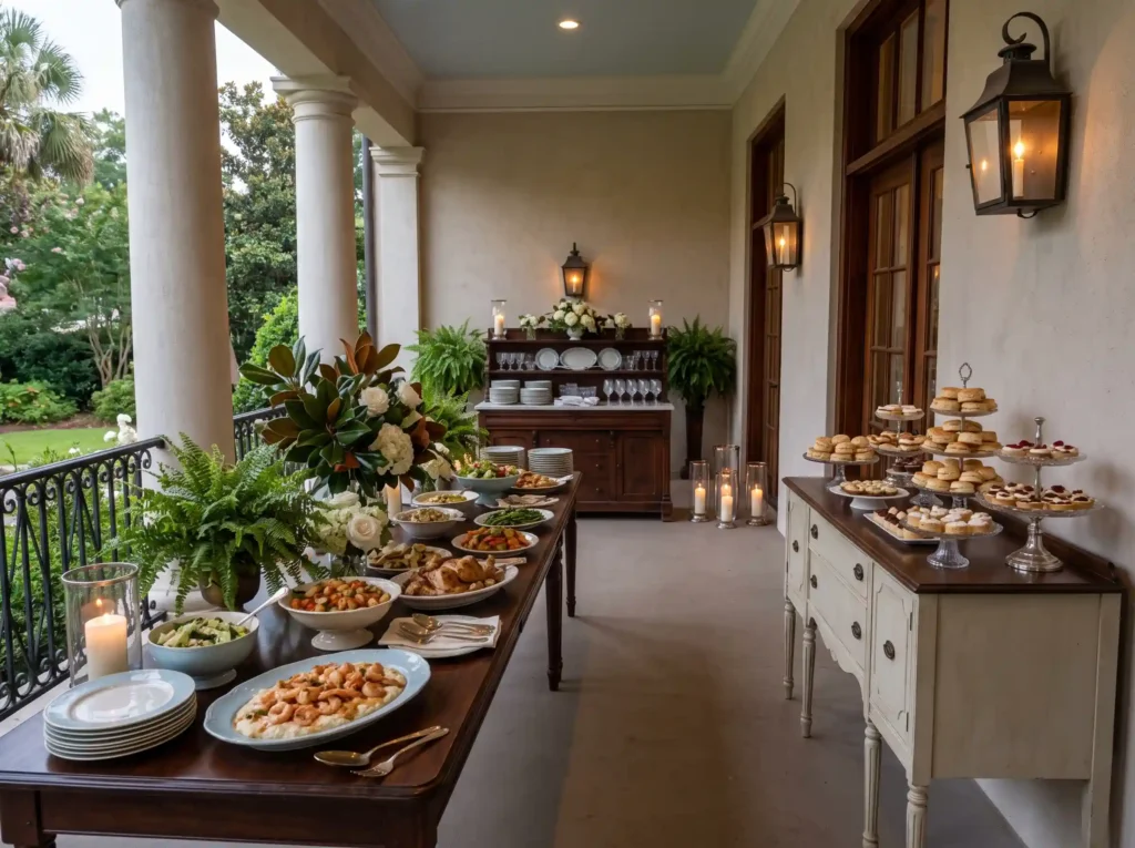 Charleston Veranda Feast Inspiration Drawing fro Buffet on historic veranda K