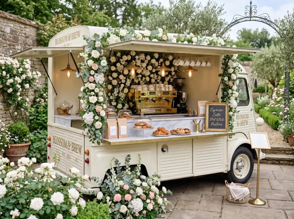 Floral Espresso Bar Truck Inspiration European c Floral espresso truck decorated …