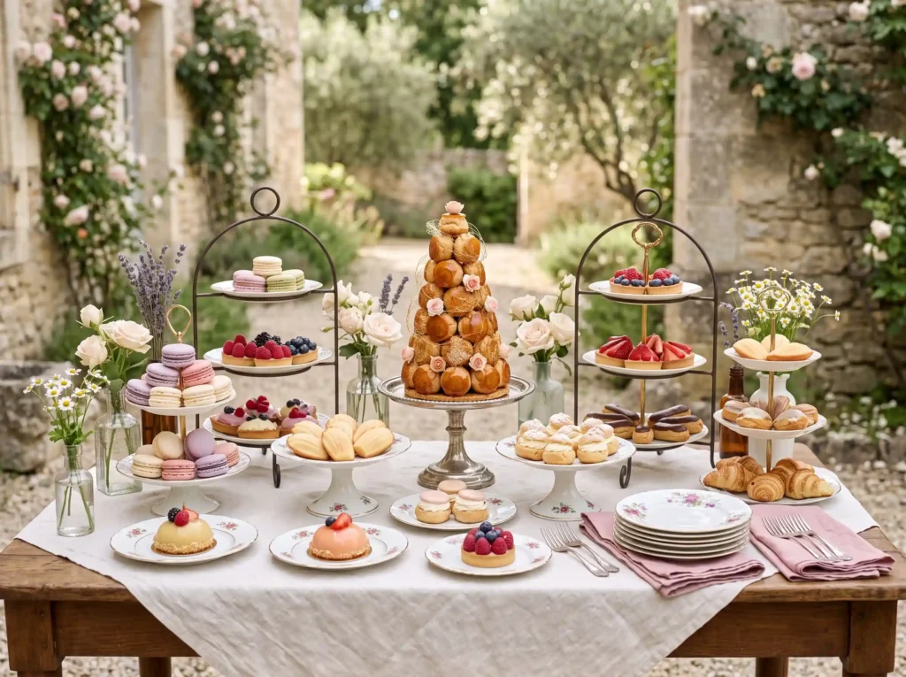 French Pâtisserie Dessert Garden Inspiration The French dessert station display K