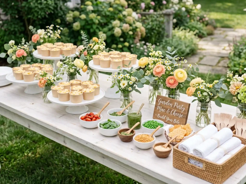 Garden Party Mac Cheese Cups Inspiration A cheer Garden party mac and cheese