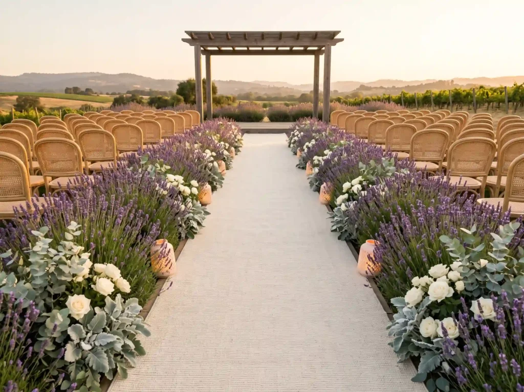 Lavender Lane Inspiration A fragrant countryside Lavender garden wedding ceremony… K